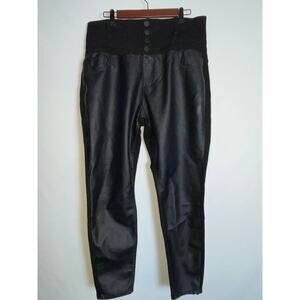 City Chic Women's Jeans w/ Vegan Leather Front - Size 18S - Skylar Corset Skinny